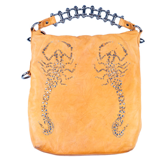 Thomas Wylde Studded Scorpion Leather Hobo Bag