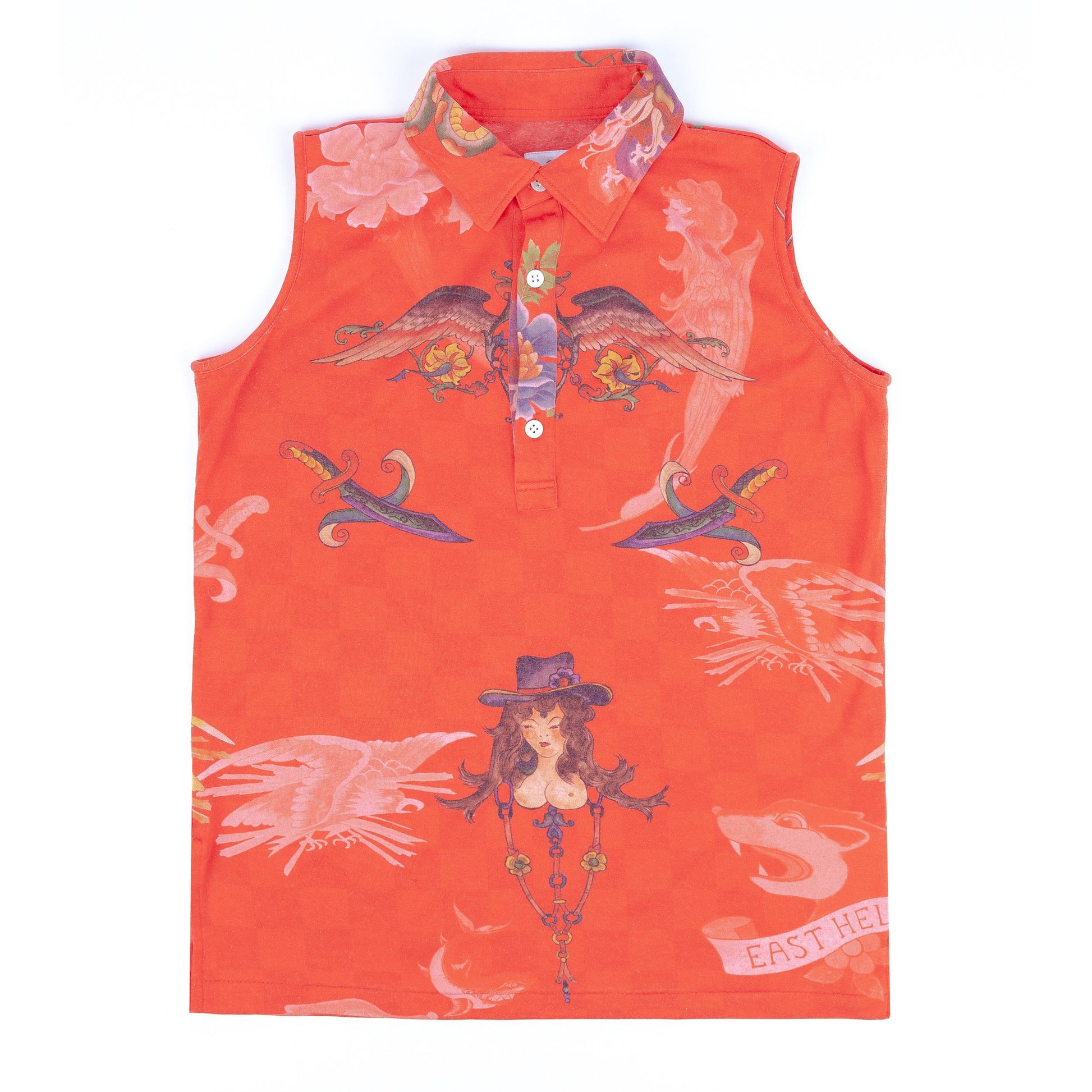 Y-3 Sample Old School Tattoo Coral Sleeveless Shirt