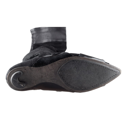 Vintage Marithé François Girbaud MFG High Lace Black Boots (39 EU)