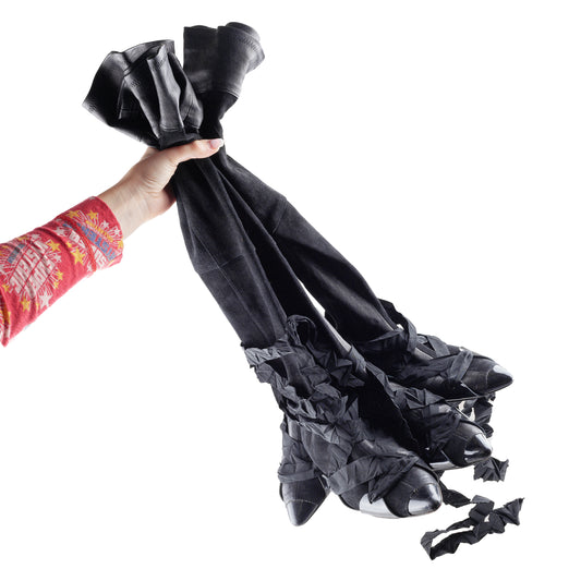 Vintage Marithé François Girbaud MFG High Lace Black Boots (39 EU)