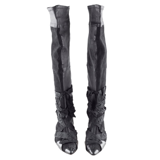 Vintage Marithé François Girbaud MFG High Lace Black Boots (39 EU)