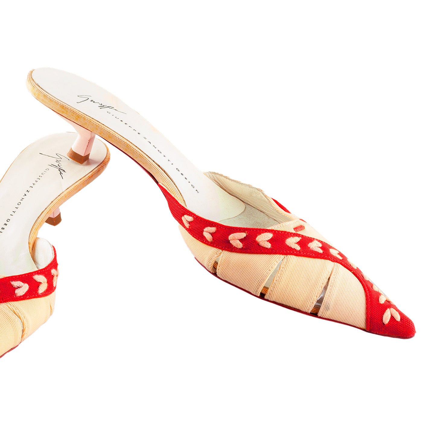 Vintage Giuseppe Zanotti Red/Salmon Mules (37 EU)