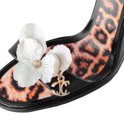 Vintage Just Cavalli Black Flower Sandals (39 EU)