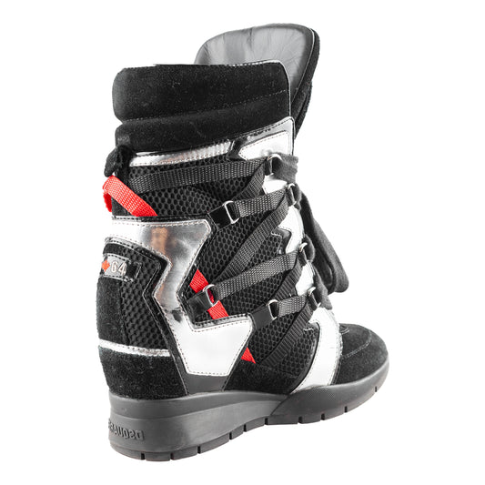 DSQUARED2 Black Wedges High Top Sneakers (37 IT / 38 EU)