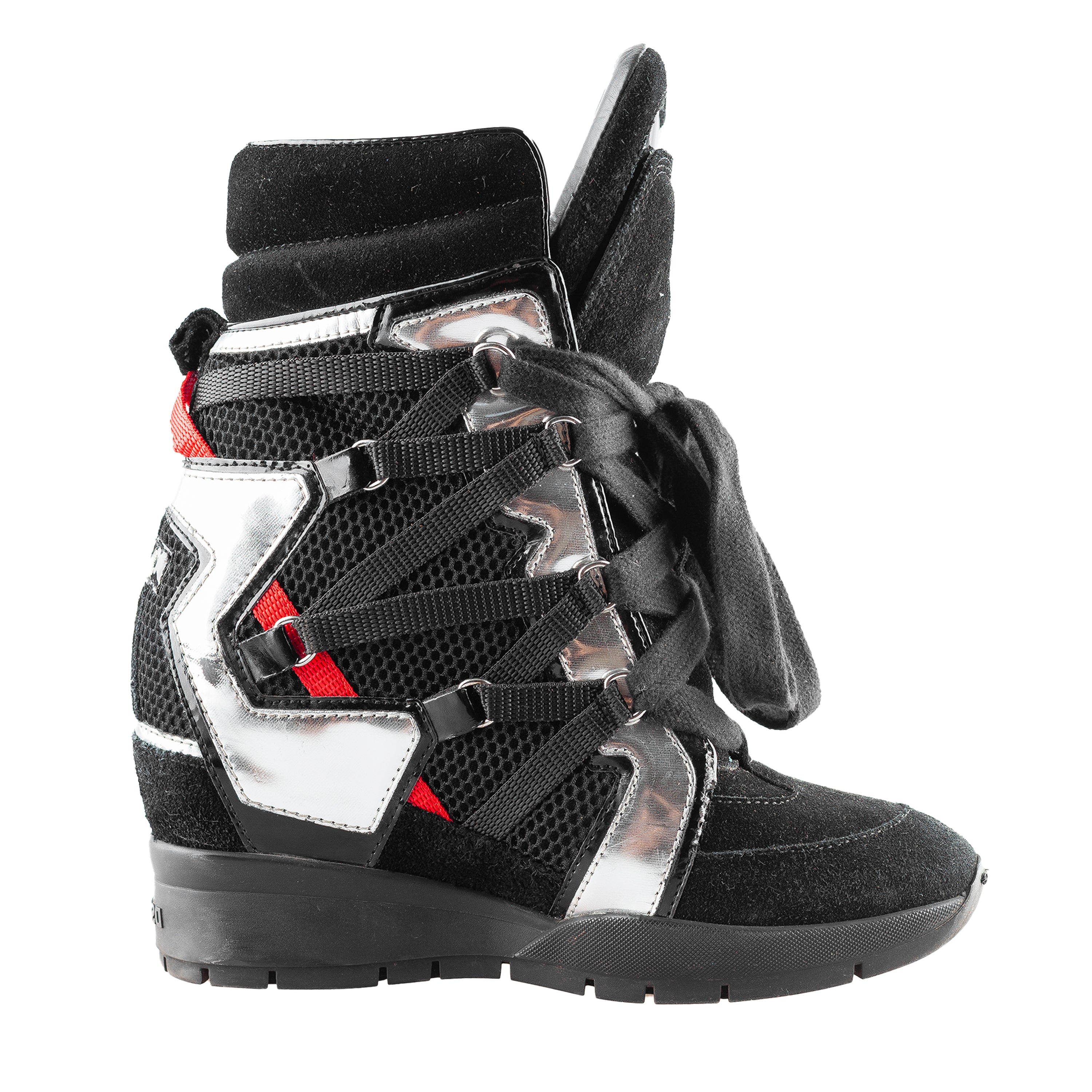 DSQUARED2 Black Wedges High Top Sneakers (37 IT / 38 EU)