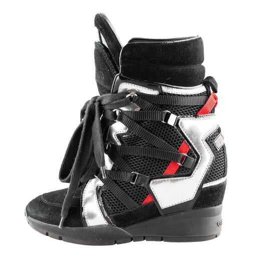 DSQUARED2 Black Wedges High Top Sneakers (37 IT / 38 EU)