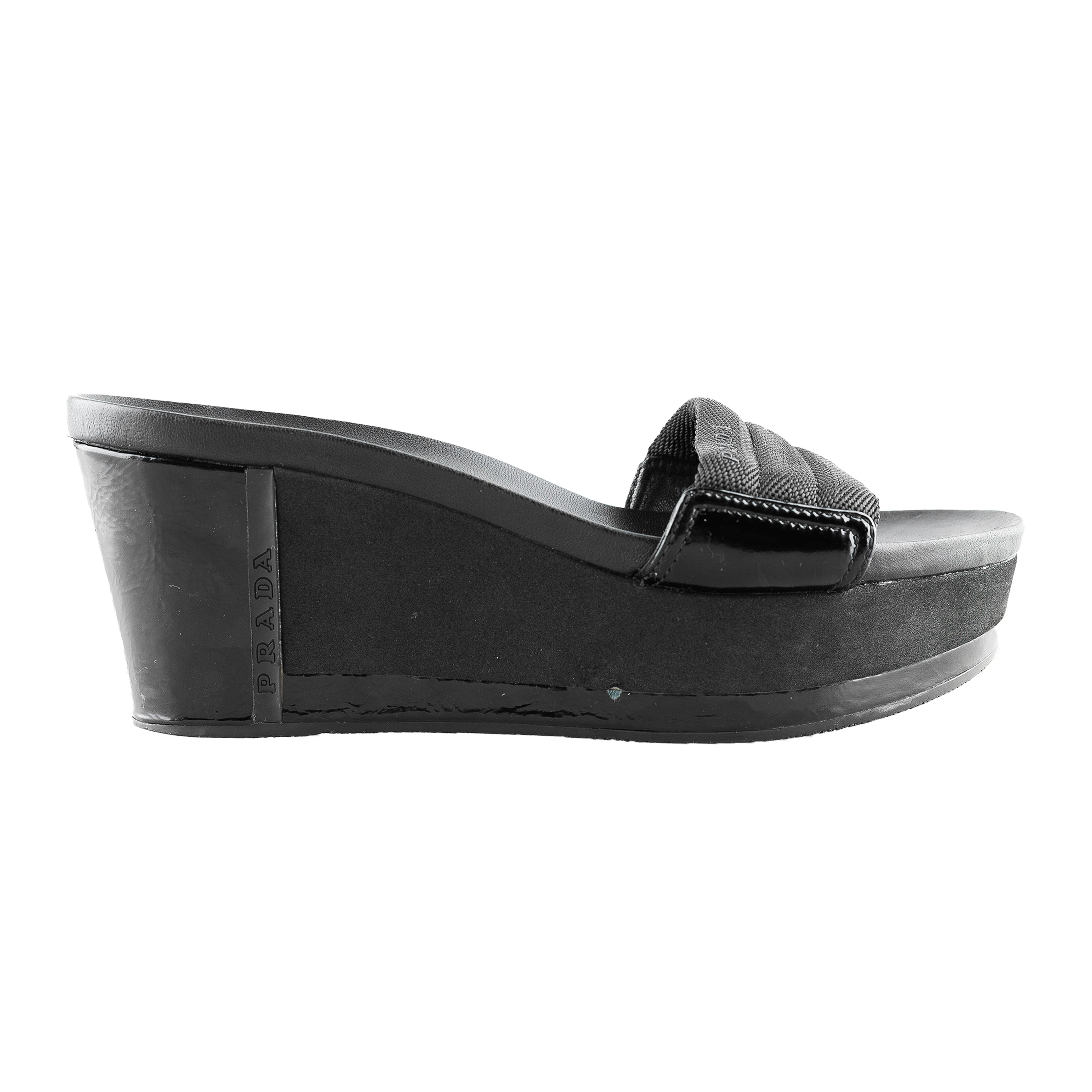 Prada Sport Black Vintage Sandal Wedges (36,5 IT/37,5 EU)