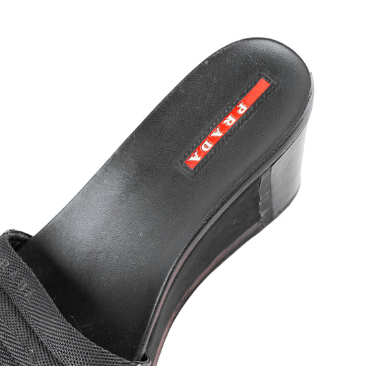 Prada Sport Black Vintage Sandal Wedges (36,5 IT/37,5 EU)