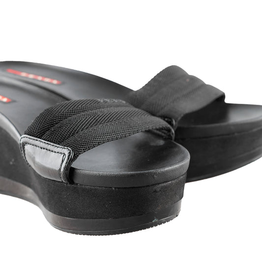 Prada Sport Black Vintage Sandal Wedges (36,5 IT/37,5 EU)