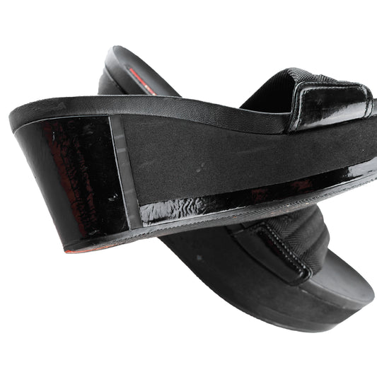 Prada Sport Black Vintage Sandal Wedges (36,5 IT/37,5 EU)
