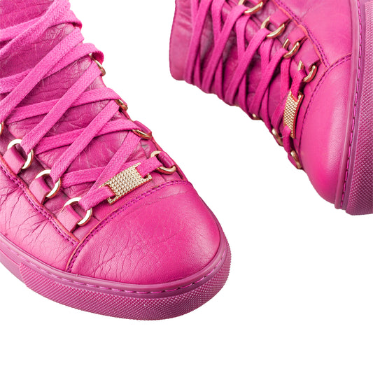 Balenciaga Arena Low Purple Wine Leather Shoes (36,5 IT/ 37,5 EU)