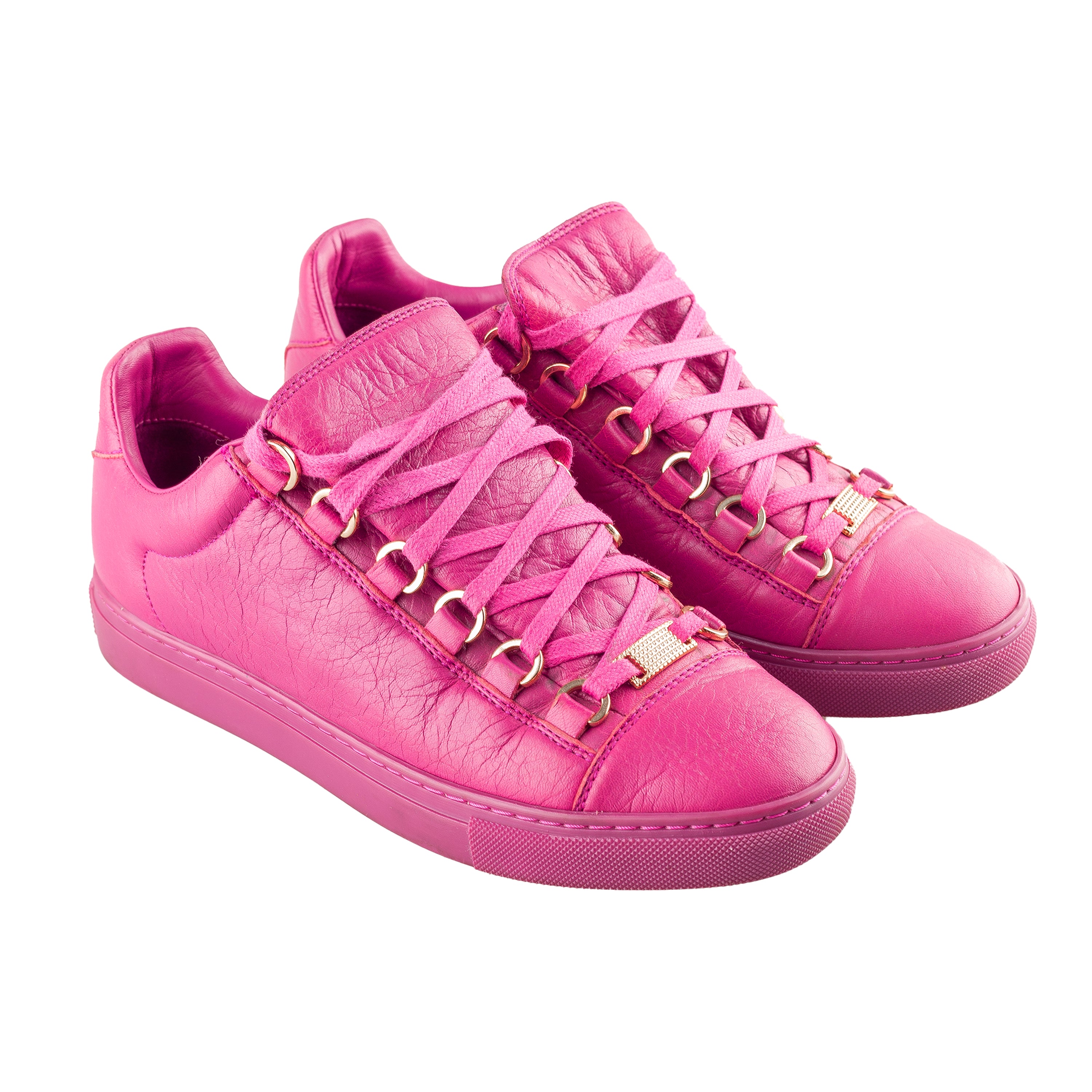 Balenciaga Arena Low Purple Wine Leather Shoes (36,5 IT/ 37,5 EU)