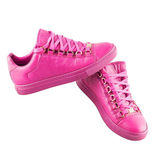 Balenciaga Arena Low Purple Wine Leather Shoes (36,5 IT/ 37,5 EU)