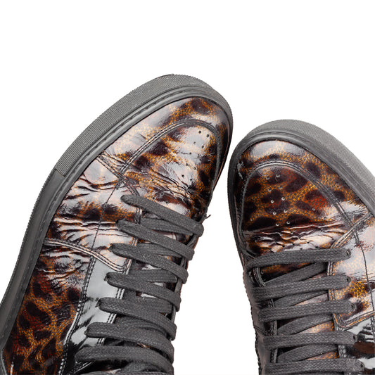 Yves Saint Laurent YSL FW 2012 Leather Cheetah High Top Sneakers (40,5 IT / 42 EU)
