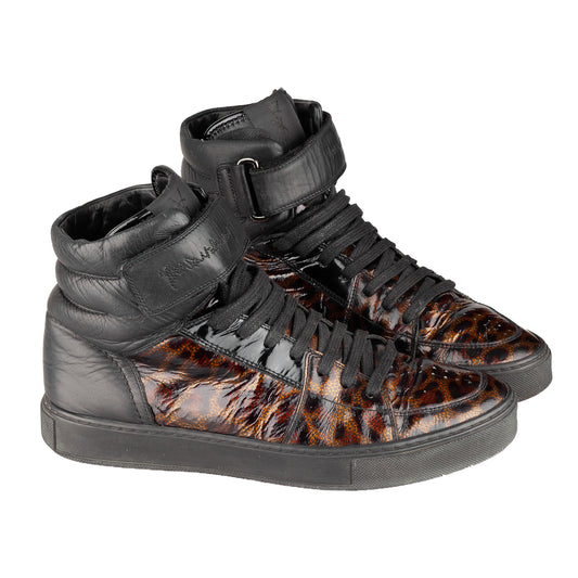 Yves Saint Laurent YSL FW 2012 Leather Cheetah High Top Sneakers (40,5 IT / 42 EU)