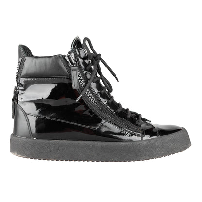 Giuseppe Zanotti Black Homme Patent May London High-Top Sneakers (39 IT/ 40 EU)