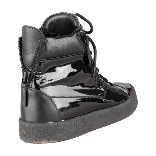 Giuseppe Zanotti Black Homme Patent May London High-Top Sneakers (39 IT/ 40 EU)