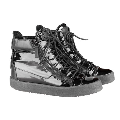Giuseppe Zanotti Black Homme Patent May London High-Top Sneakers (39 IT/ 40 EU)