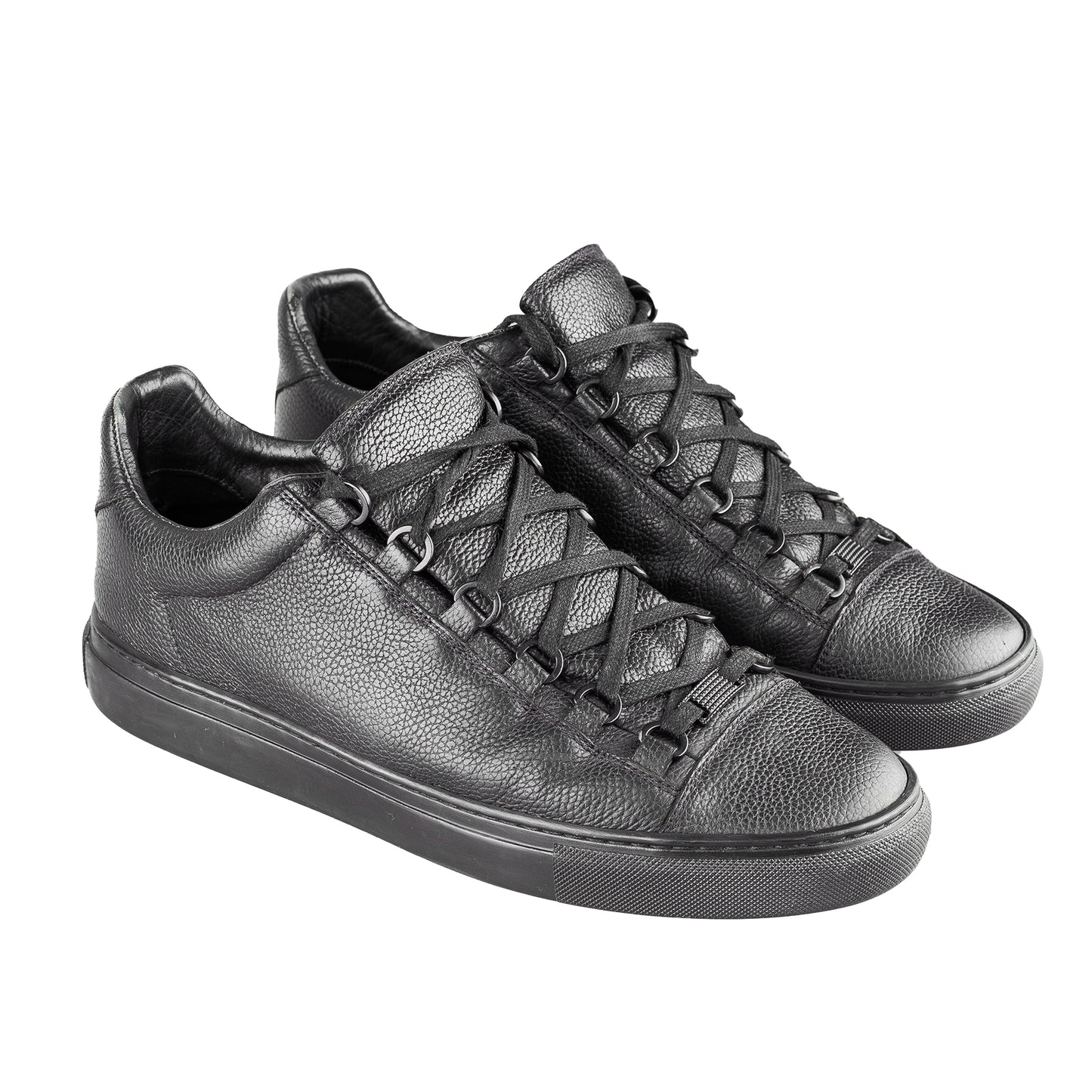 Balenciaga Arena Low Black Leather Shoes (41 IT / 42 EU)