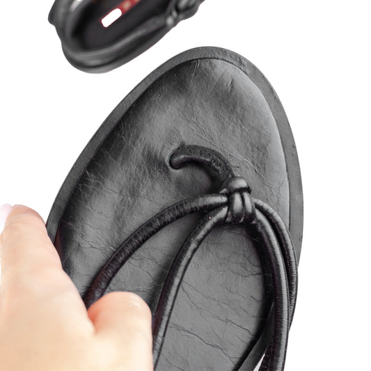 Prada Sport Vintage Black Flat Thong Sandals (37 IT / 38 EU)