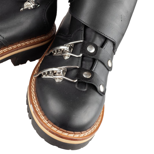 Moschino Black Leather Ski Buckle Boots (43 IT / 44 EU)