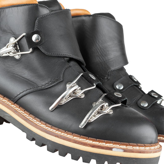 Moschino Black Leather Ski Buckle Boots (43 IT / 44 EU)