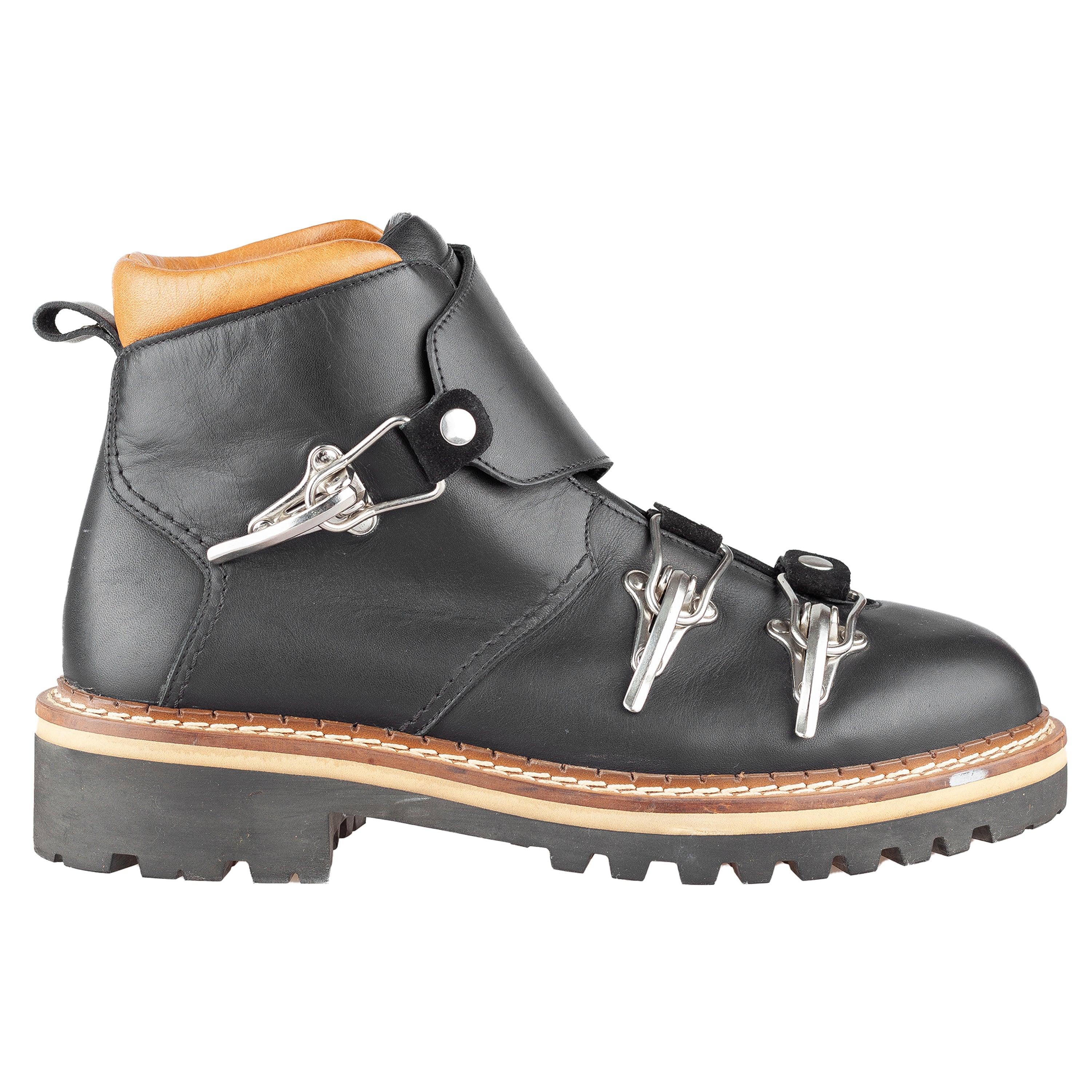 Moschino Black Leather Ski Buckle Boots (43 IT / 44 EU)